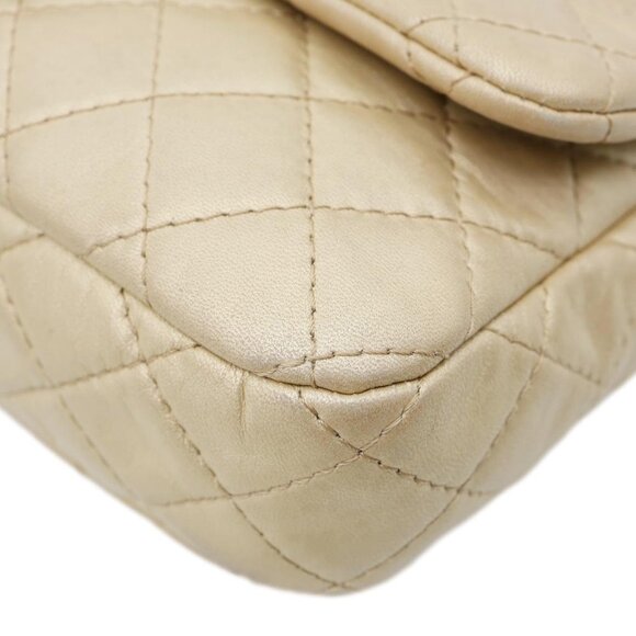 Chanel  Precious Jewel Single Flap Jumbo Leather Shoulder Bag Gold - Picture 9 of 16